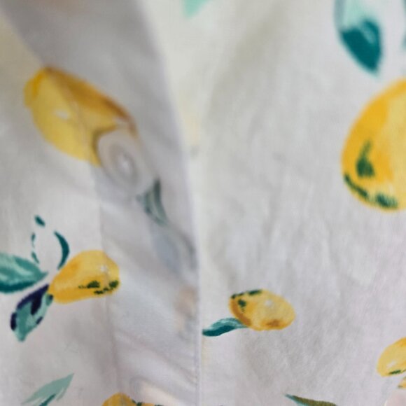 Croft and Barrow White Lemon Button Down Roll Tab Long Sleeved Shirt Size 1x - Picture 12 of 15